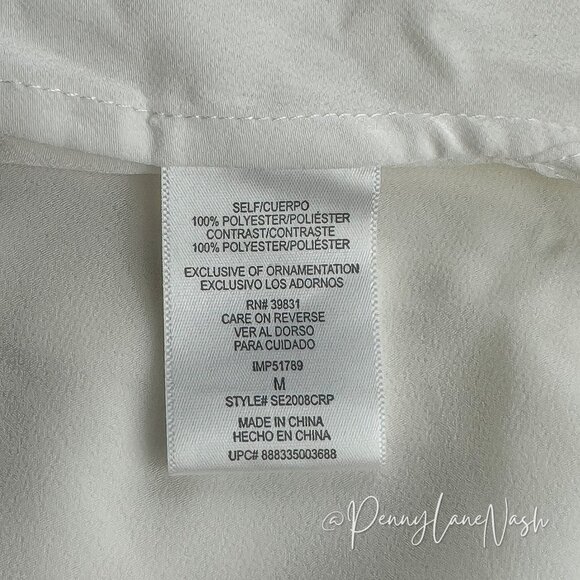 Sam Edelman Sheer Yoke Tank Top Medium M White - Picture 9 of 13